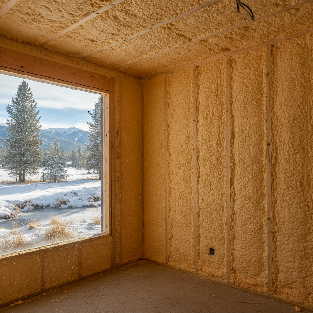 Completed closed cell spray foam work at a residential property in McCall, ID