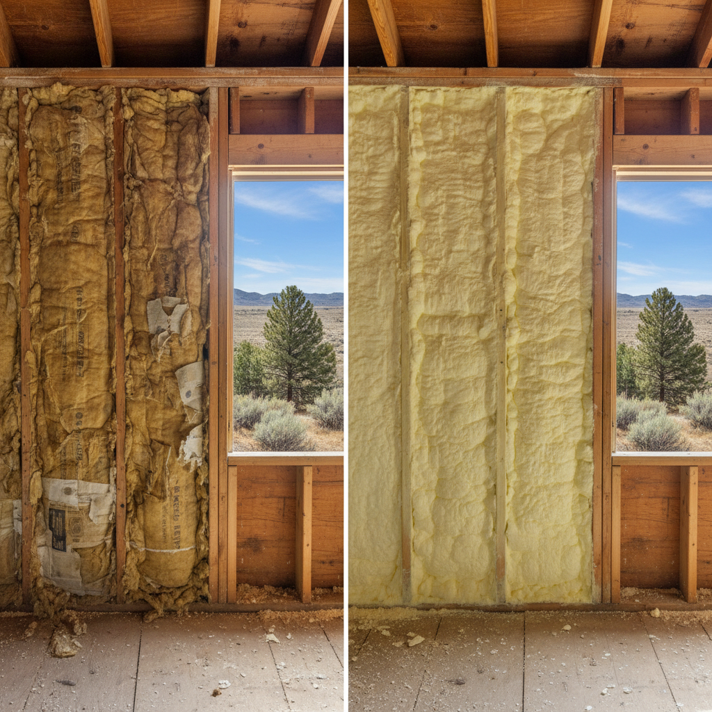 Completed open cell spray foam work at a residential property in Boise, ID