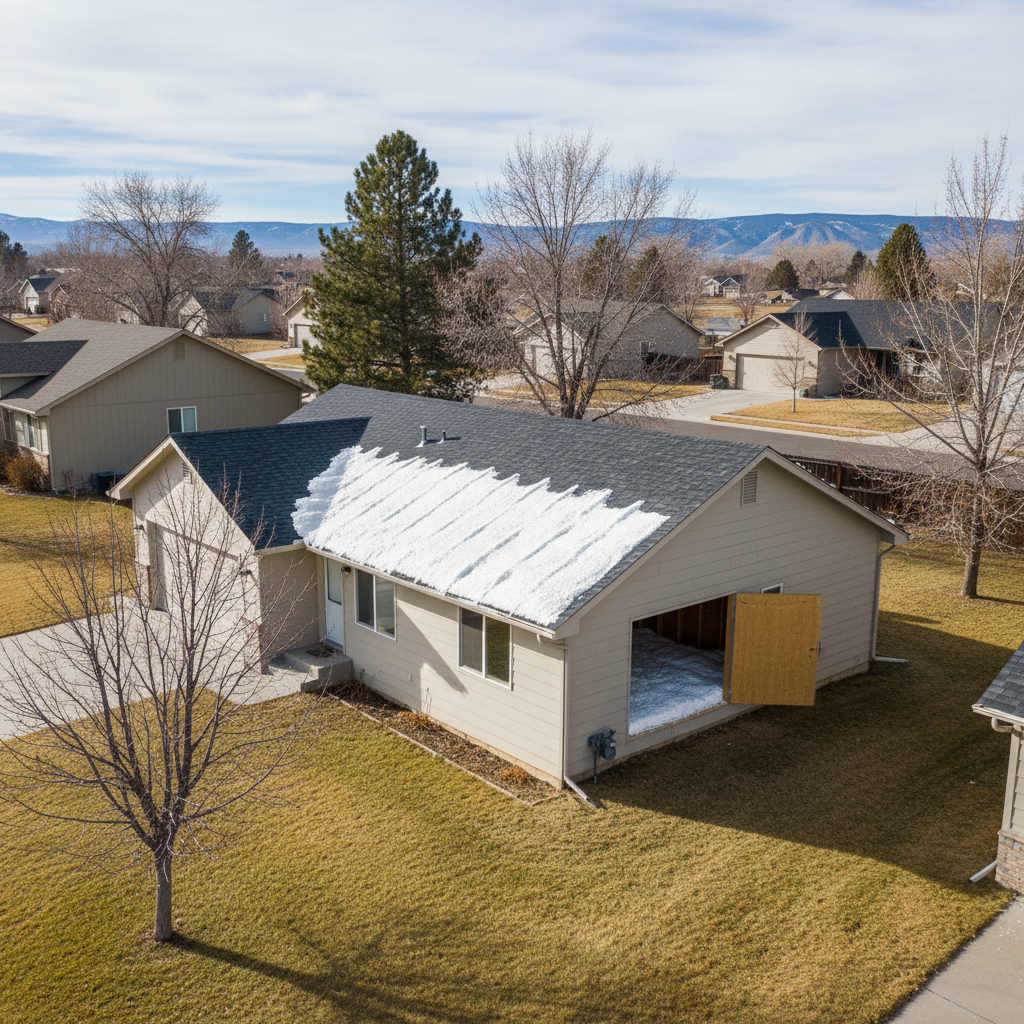 Completed attic insulation work at a residential property in Meridian, ID