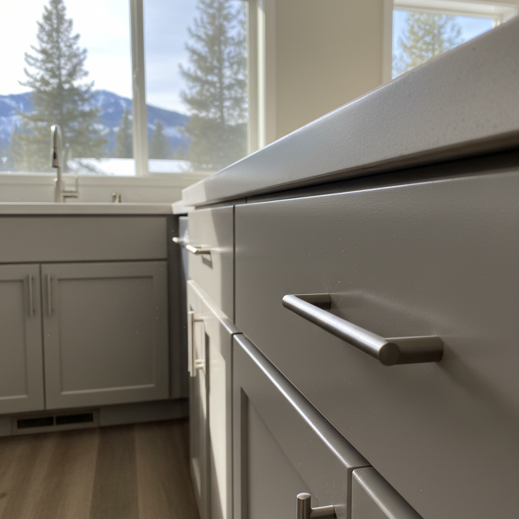 Completed cabinet painting work at a residential property in Coeur d'Alene, ID