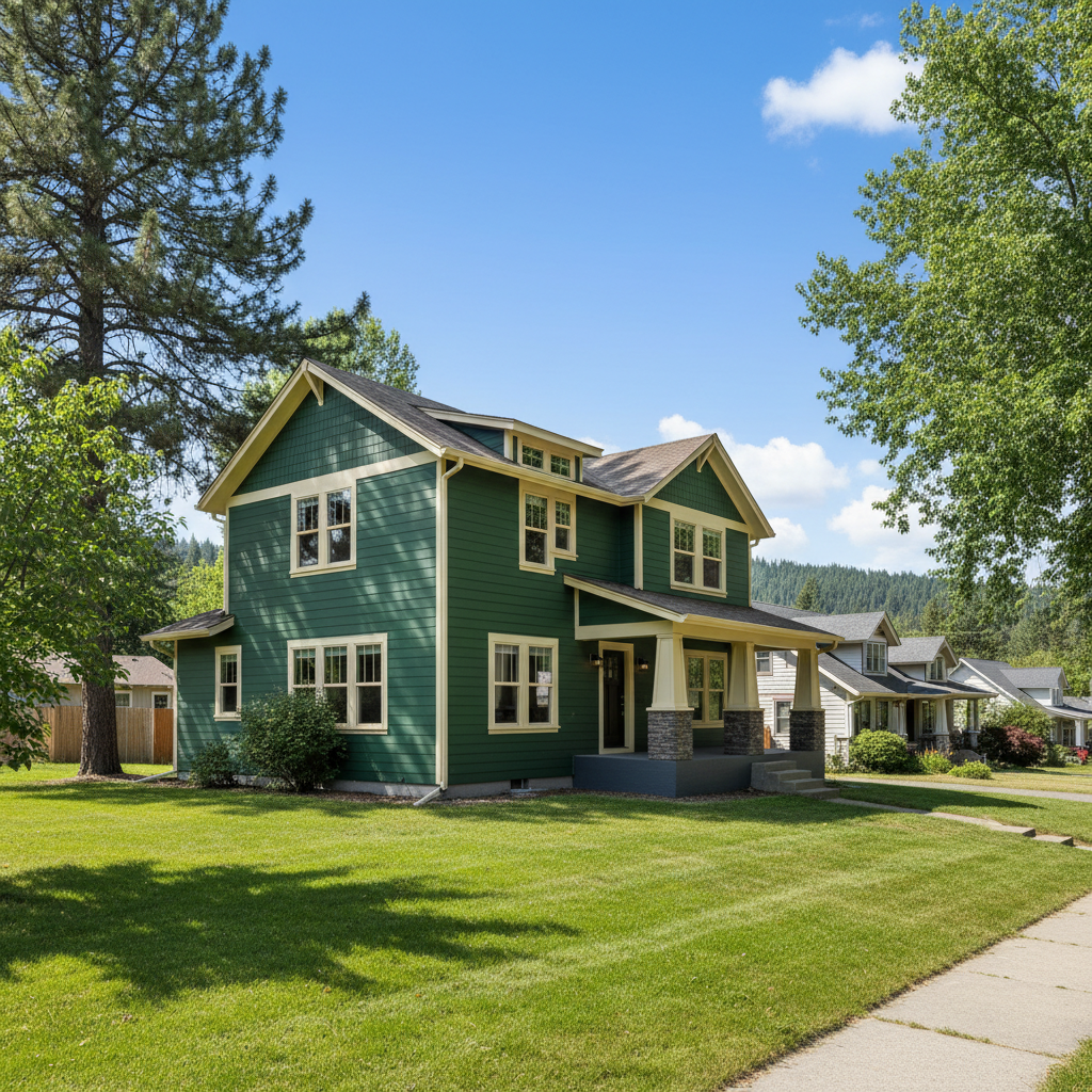 Completed exterior painting work at a residential property in Coeur d'Alene, ID