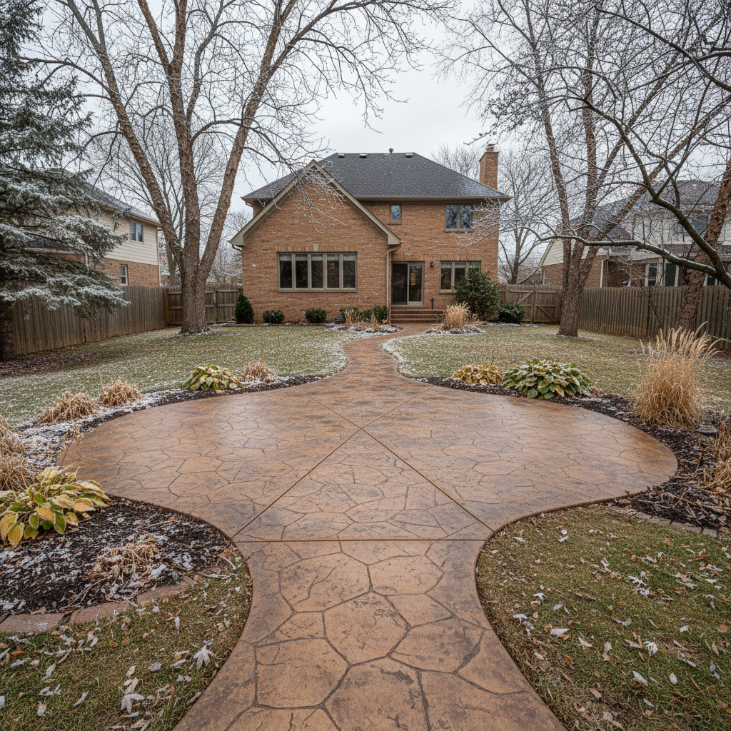 Completed concrete installation work at a residential property in Chicago, IL