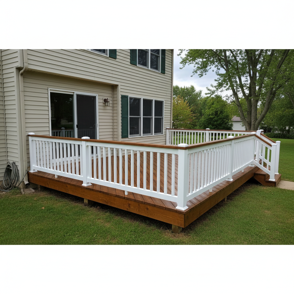 Completed deck painting & staining work at a residential property in Rockford, IL