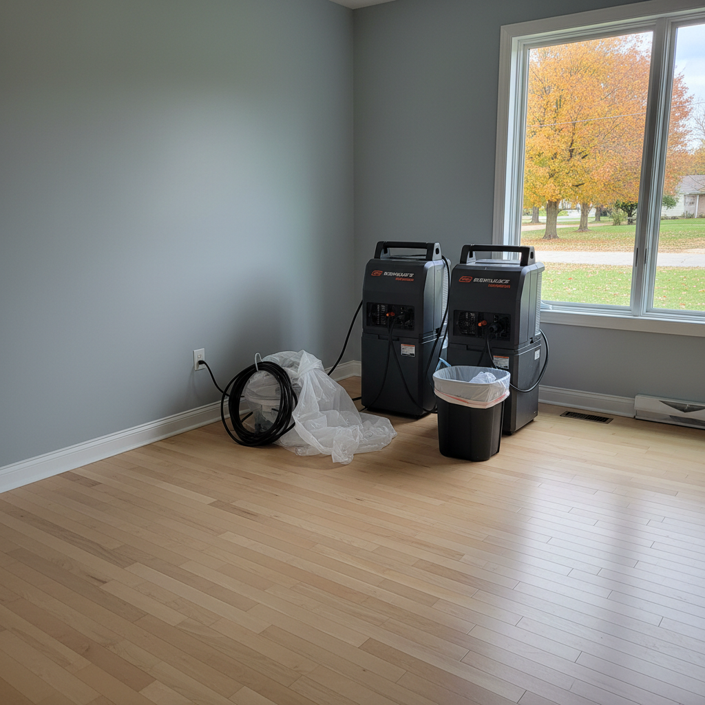 Completed flood restoration work at a residential property in Rockford, IL