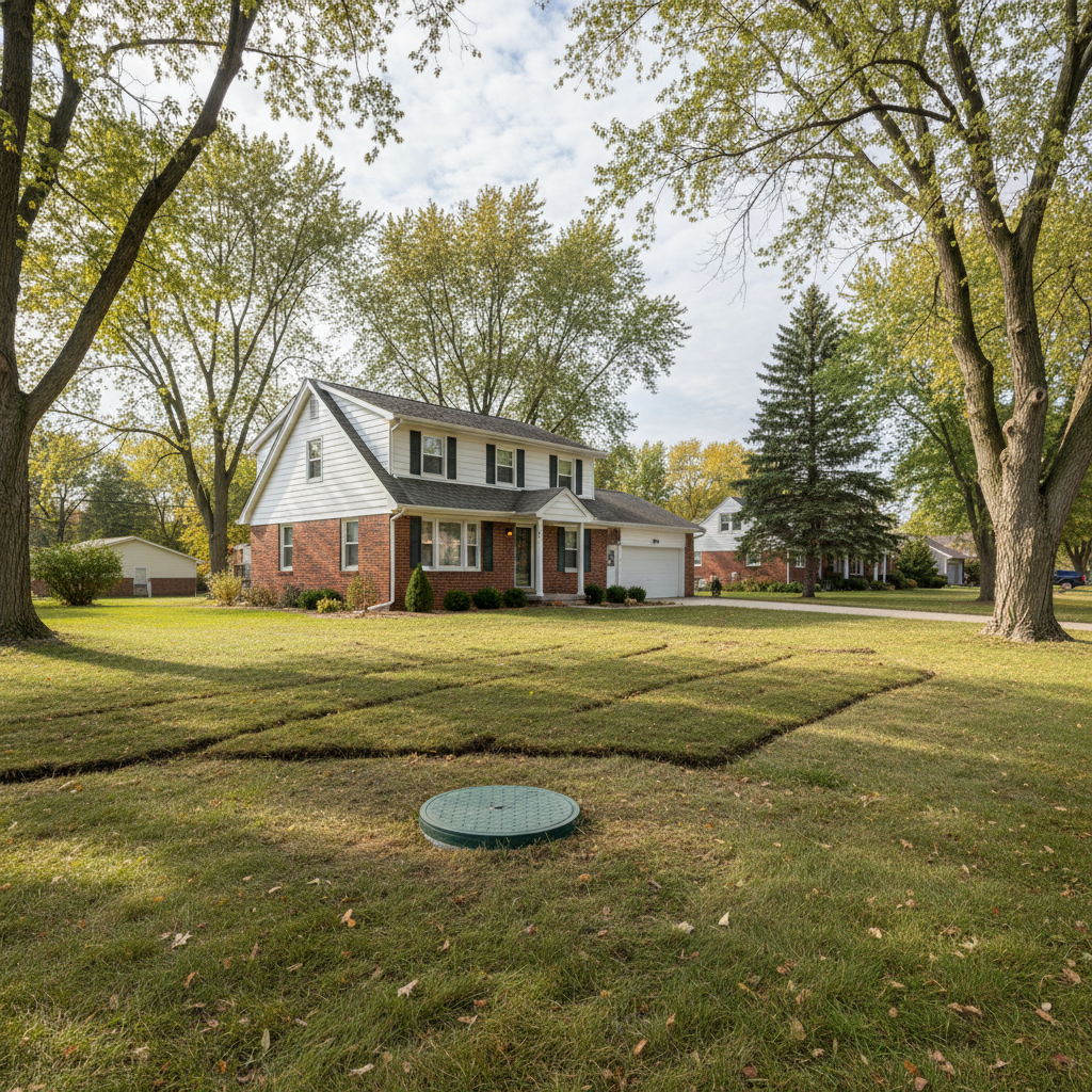 Completed geothermal drilling work at a residential property in Rockford, IL