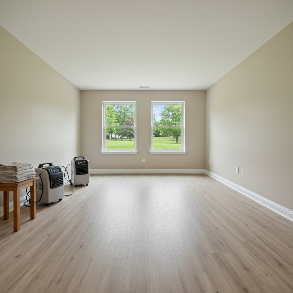 Completed flood restoration work at a residential property in Bellwood, IL