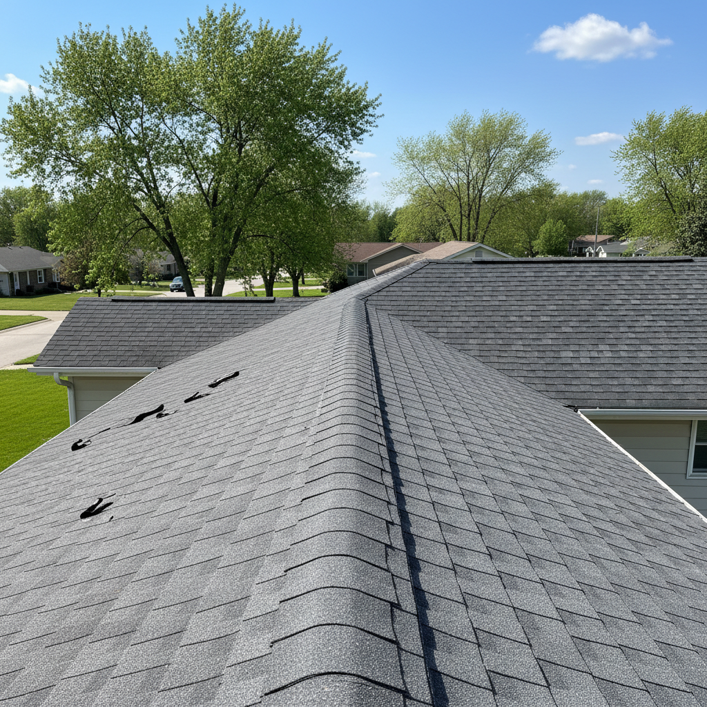 Completed roof replacement work at a residential property in Sioux Center, IA