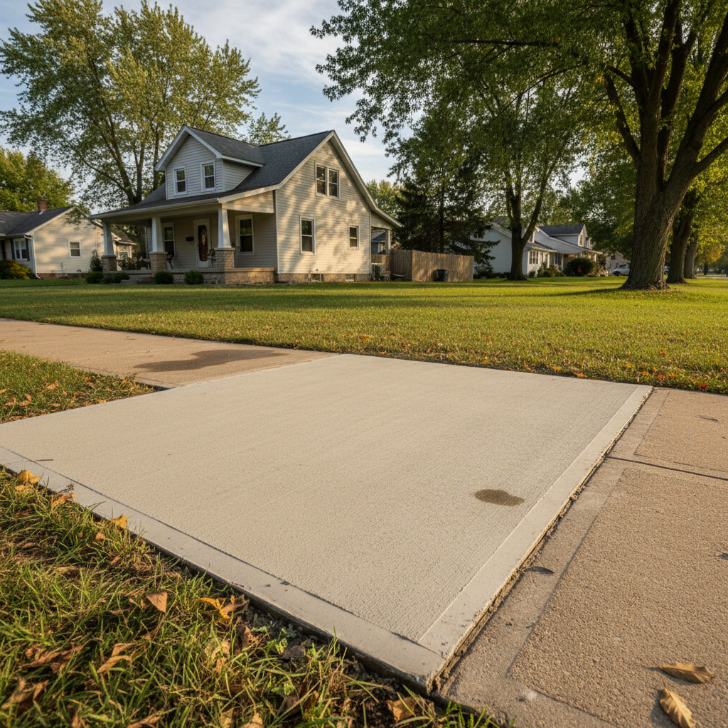 Completed concrete repair work at a residential property in Muncie, IN
