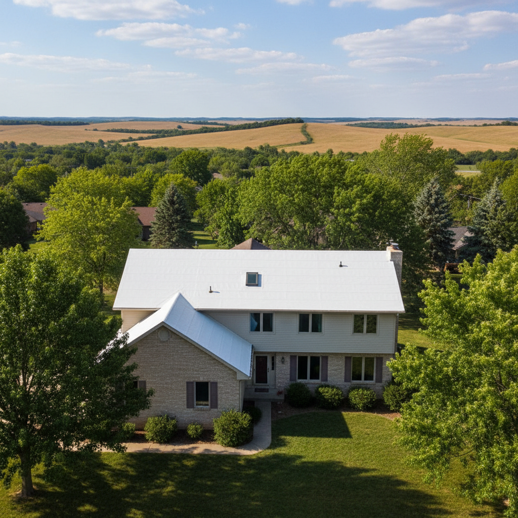 Completed commercial tpo roofing work at a residential property in Emporia, KS
