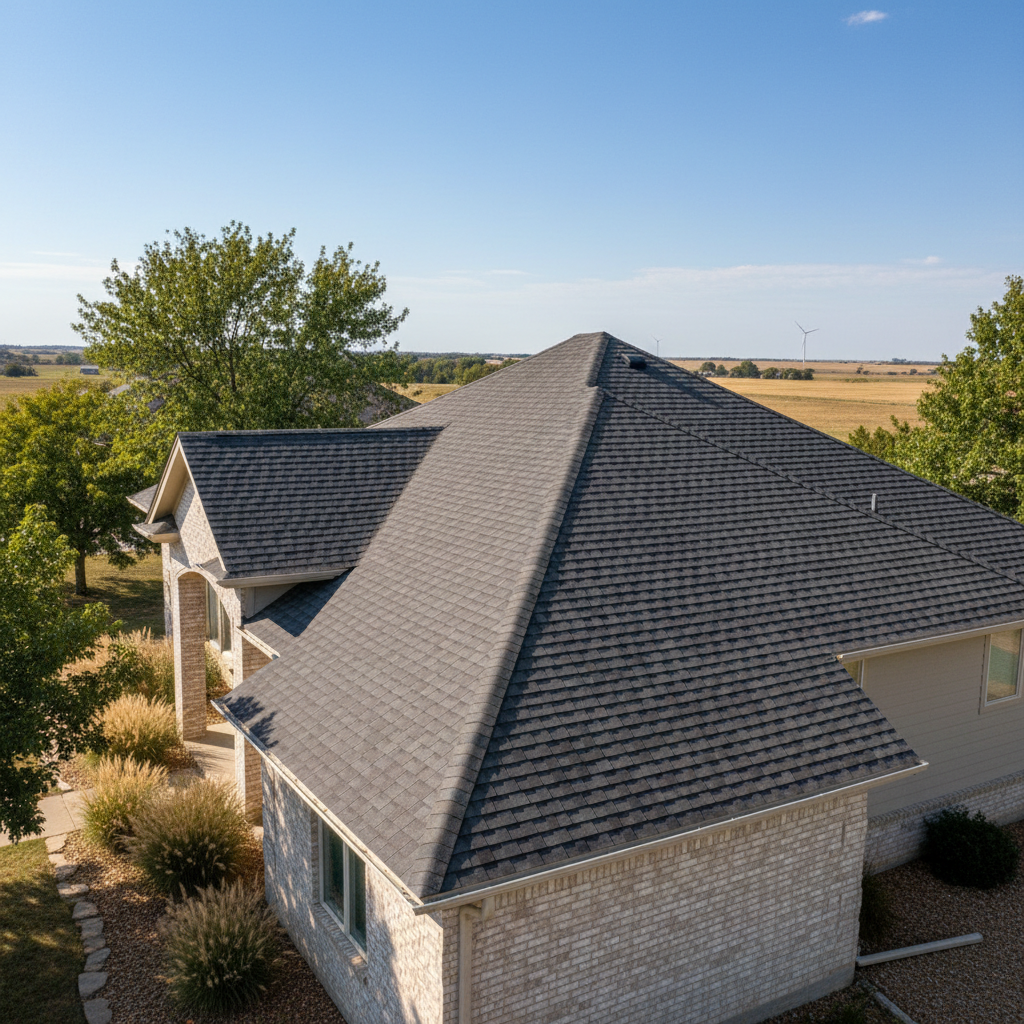 Completed new construction roofing work at a residential property in Garden City, KS
