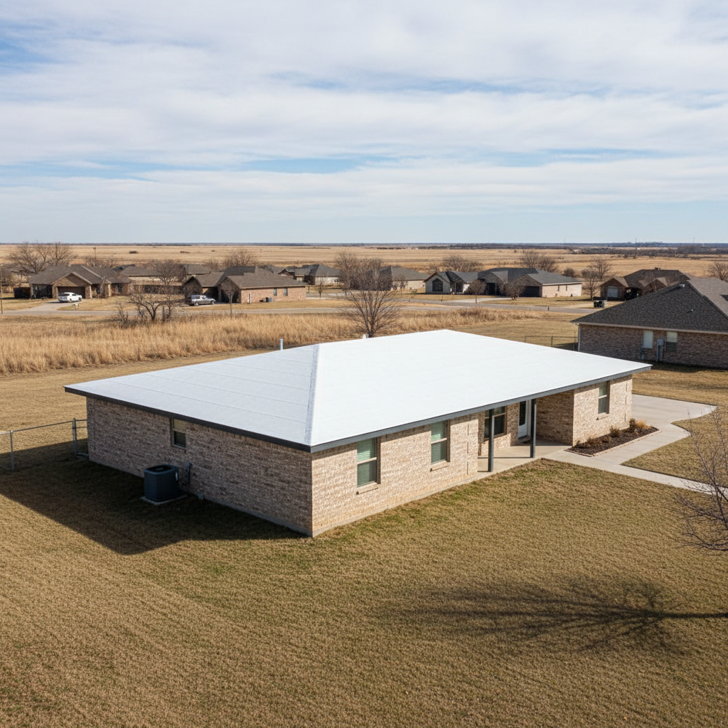 Completed commercial tpo roofing work at a residential property in Garden City, KS