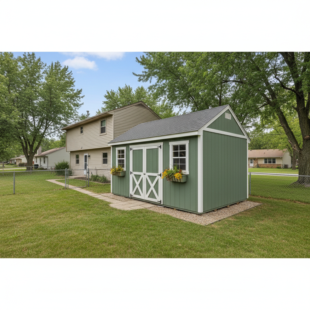 Completed custom shed design work at a residential property in Wichita, KS