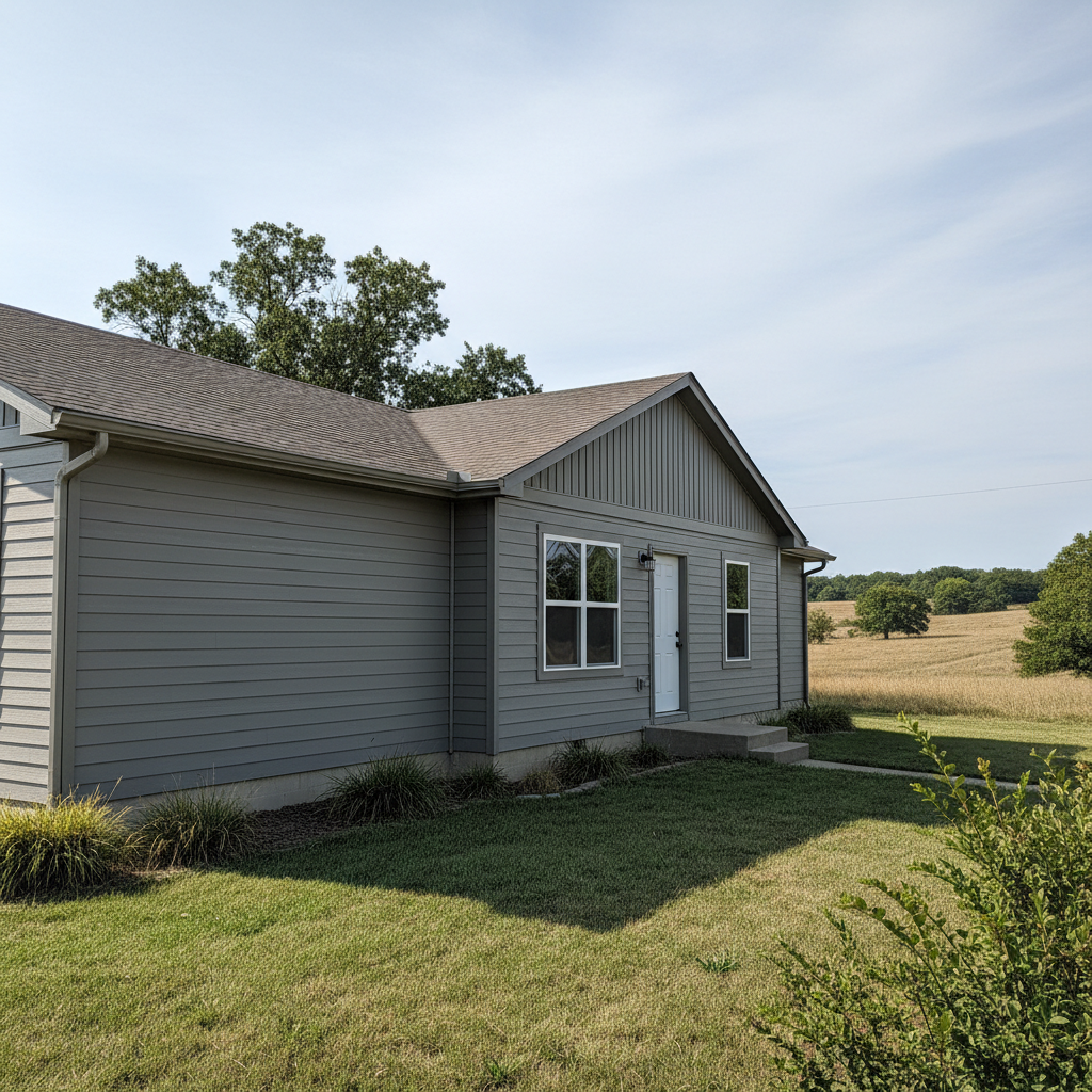 Completed cement siding work at a residential property in Junction City, KS