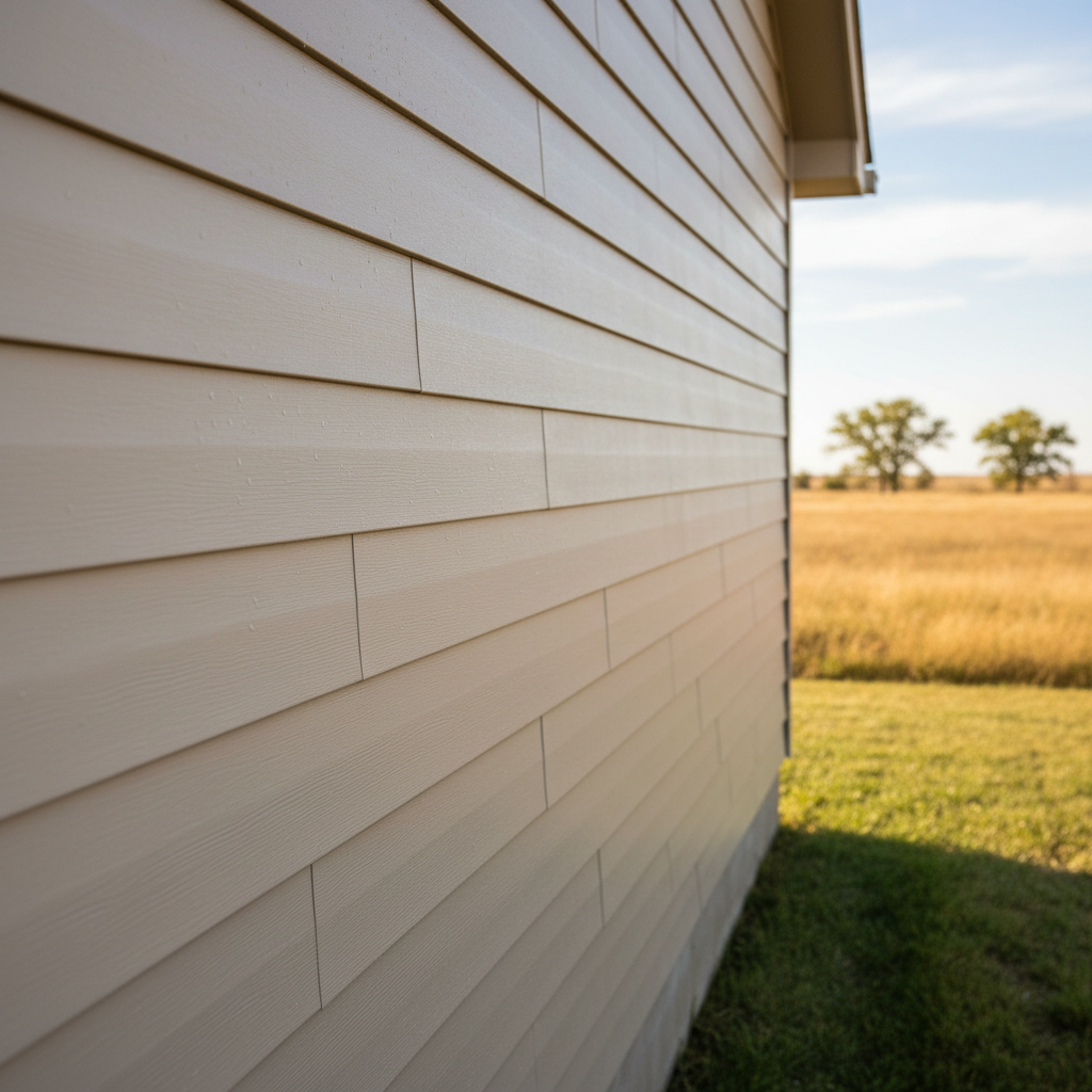 Completed siding cleaning work at a residential property in Great Bend, KS