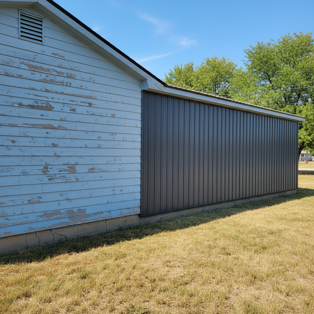 Completed metal siding work at a residential property in Salina, KS