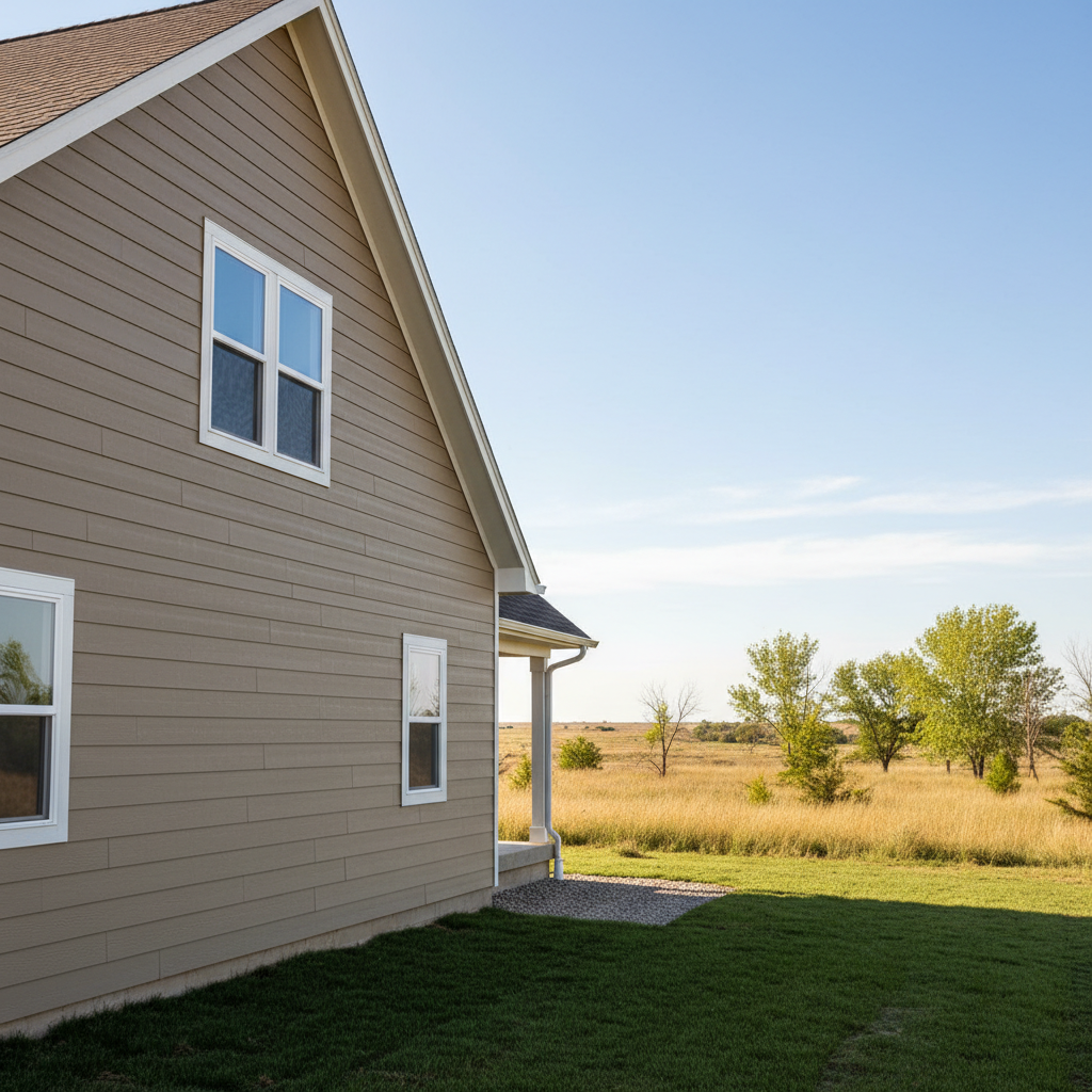 Completed siding replacement work at a residential property in Dodge City, KS