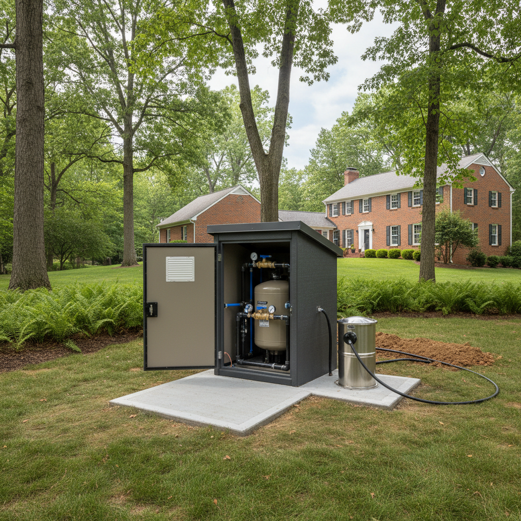 Completed pump installation work at a residential property in Baltimore, MD