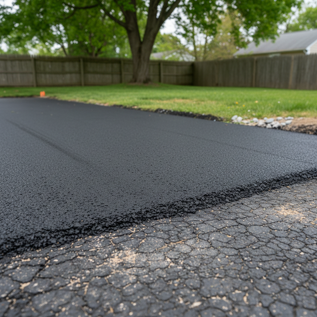 Completed asphalt patching work at a residential property in Lynn, MA