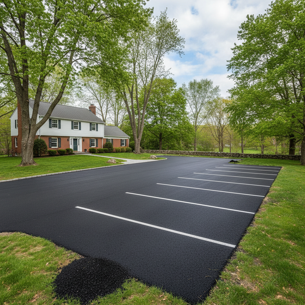 Completed commercial asphalt work at a residential property in Taunton, MA