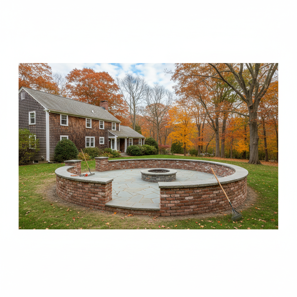 Completed brick laying work at a residential property in Needham, MA