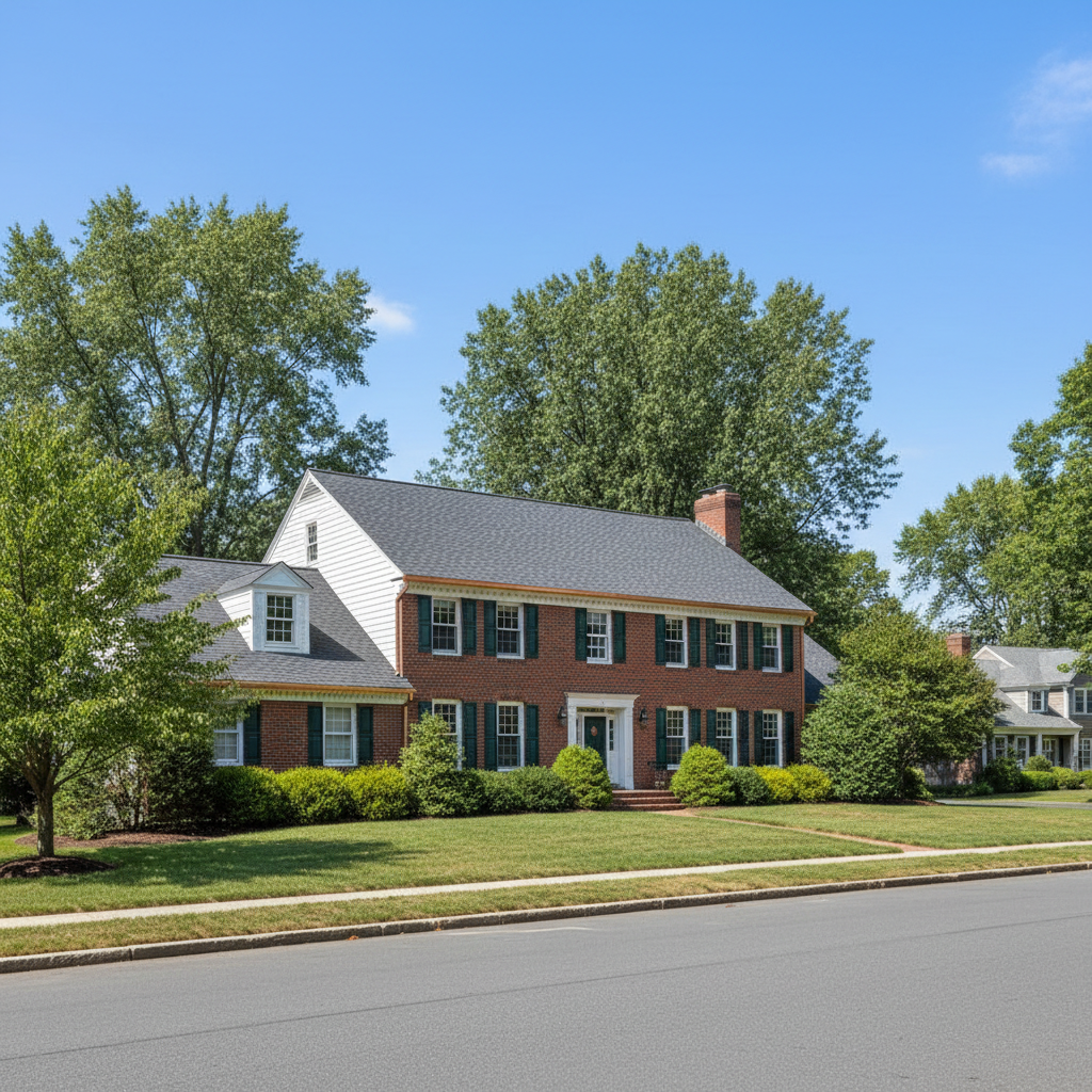 Completed roof repair work at a residential property in Lexington, MA