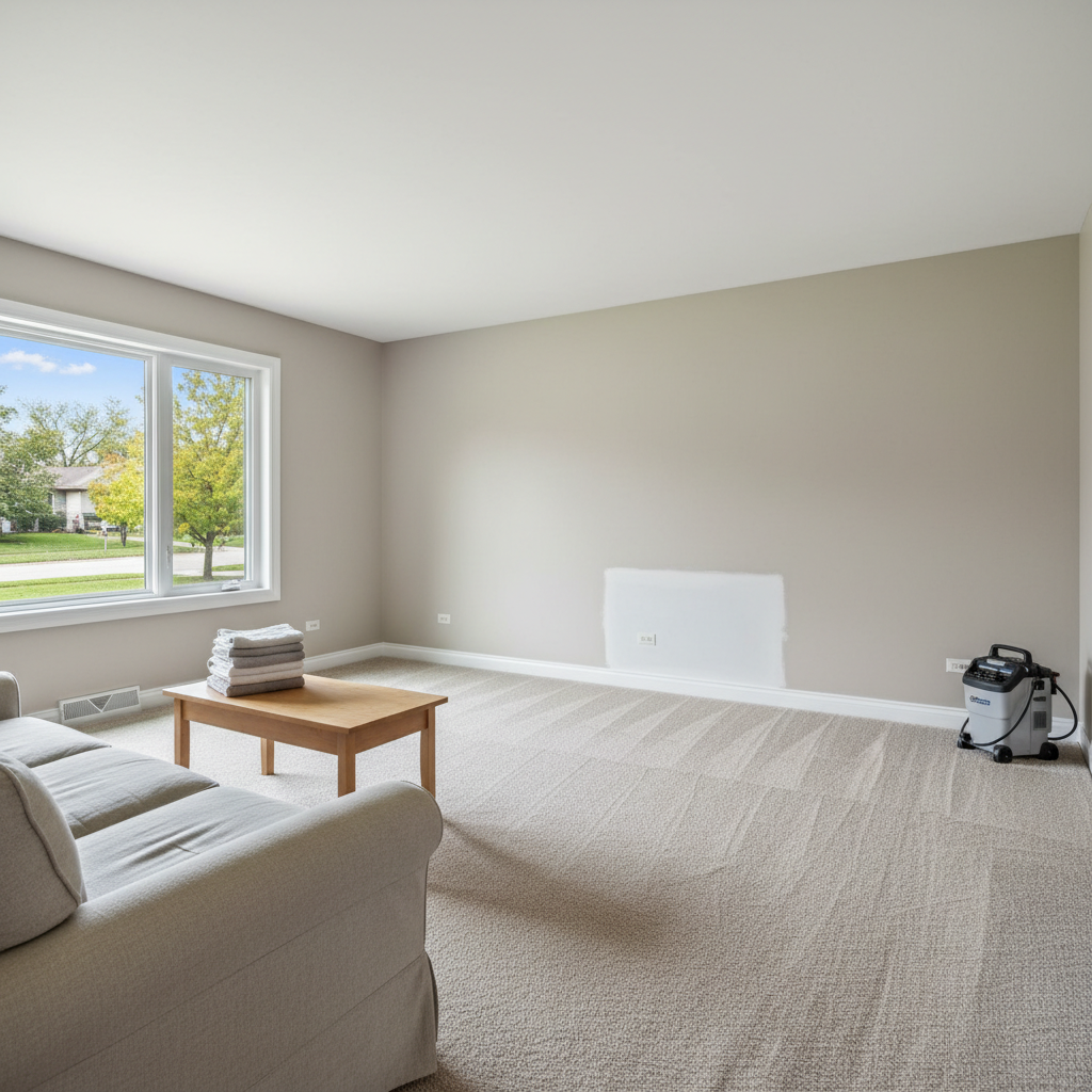 Completed commercial water damage restoration work at a residential property in Lincoln Park, MI