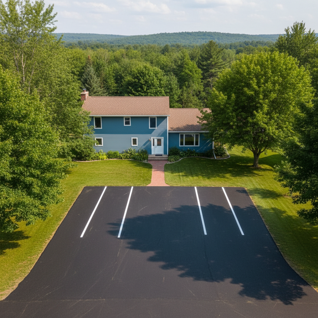 Completed asphalt striping work at a residential property in Duluth, MN