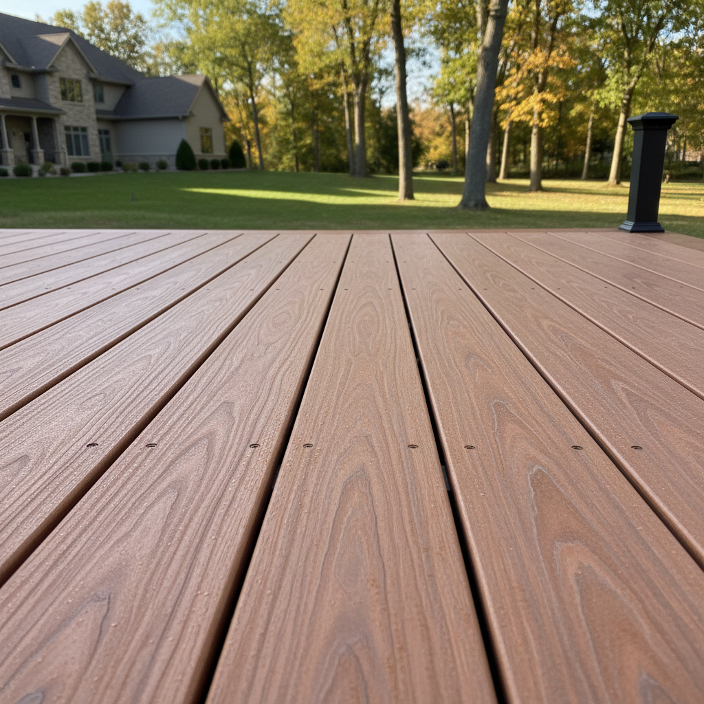 Completed deck construction work at a residential property in North Oaks, MN