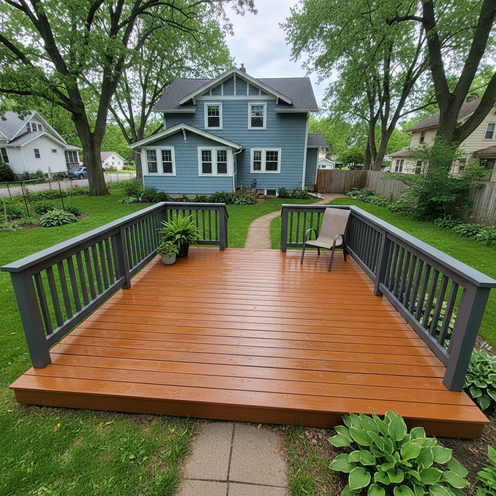Completed deck painting & staining work at a residential property in Minneapolis, MN