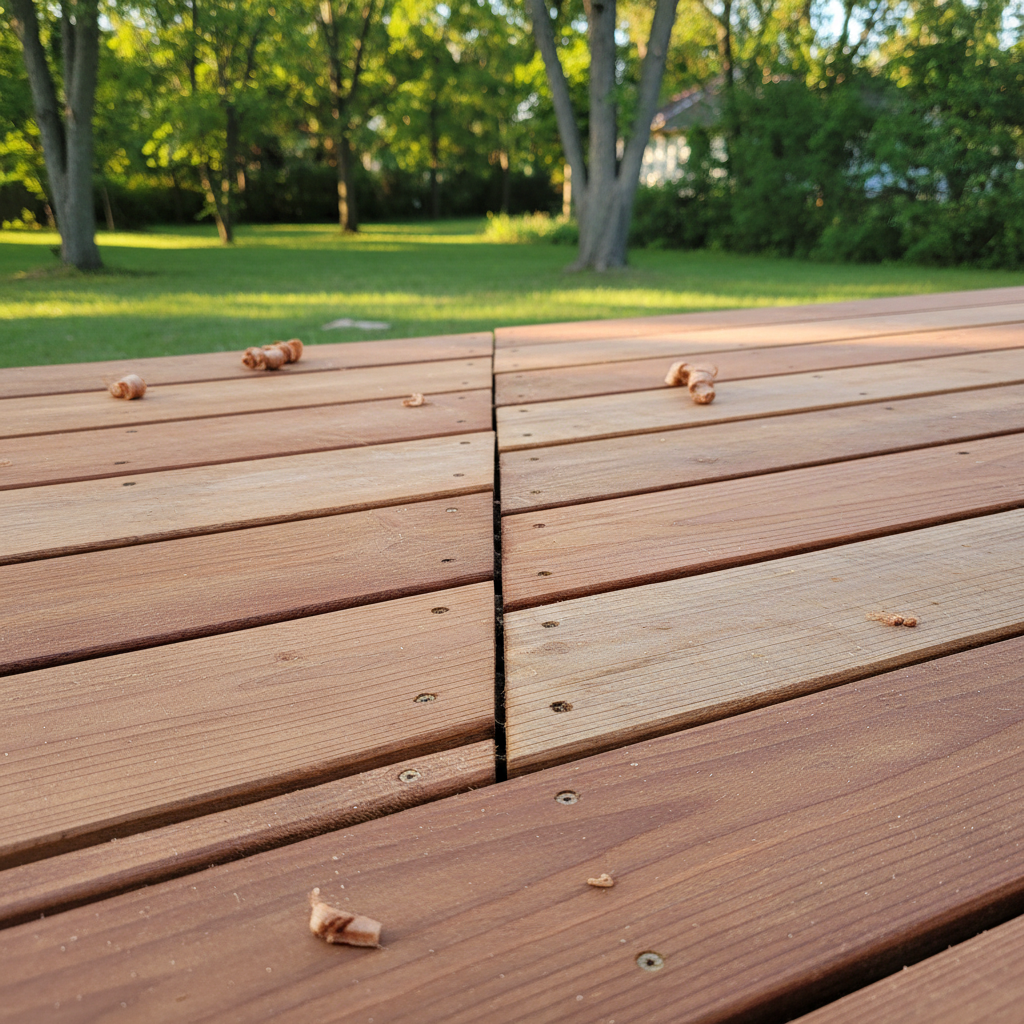 Completed deck repair work at a residential property in St Paul, MN