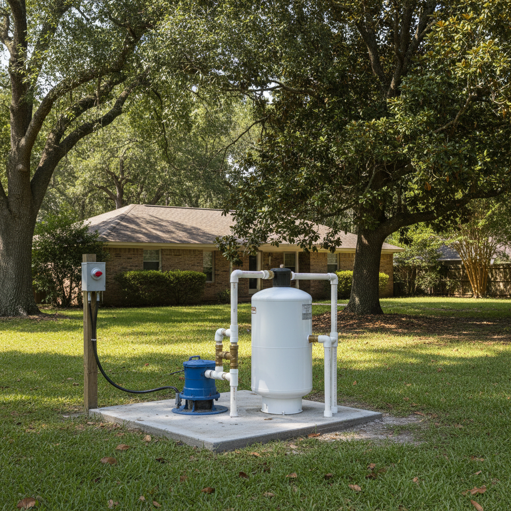 Completed pump repair work at a residential property in Gulfport, MS