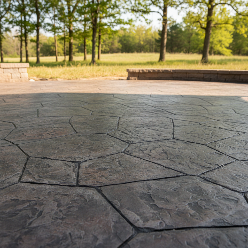 Completed decorative concrete work at a residential property in Spokane, MO