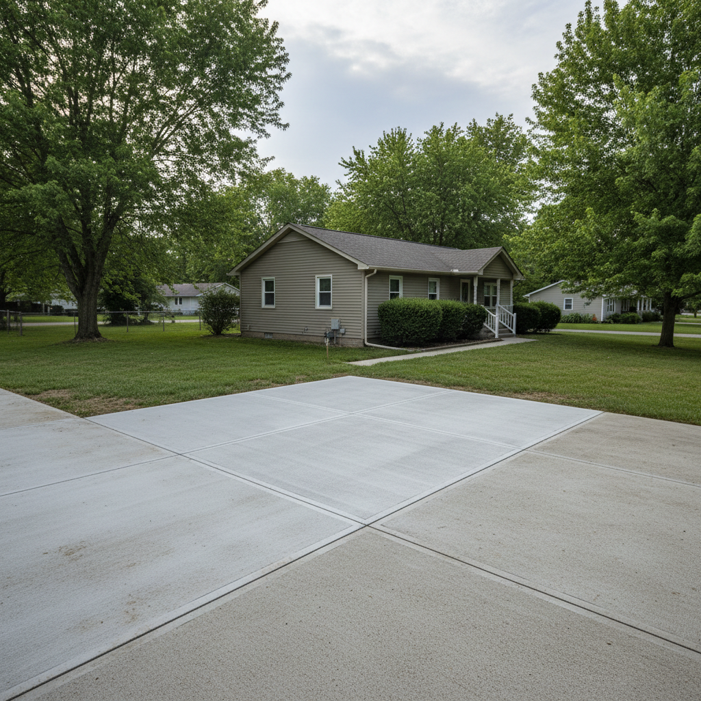 Completed concrete repair work at a residential property in Spokane, MO