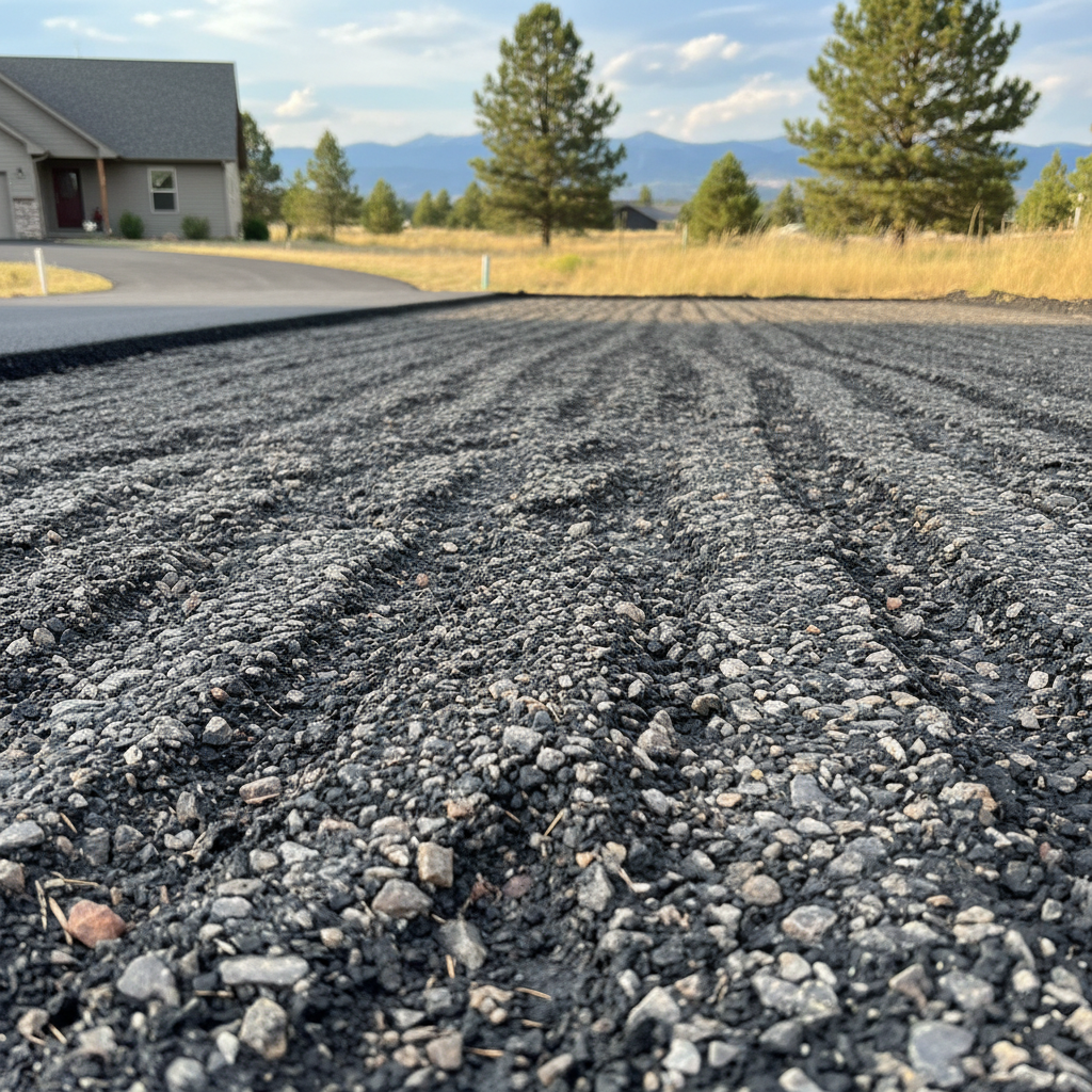 Completed asphalt milling work at a residential property in Missoula, MT