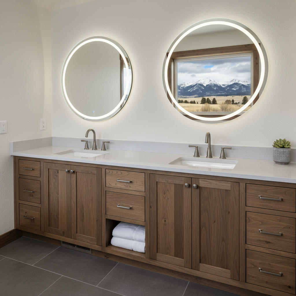 Completed vanity and sink installation work at a residential property in Bozeman, MT