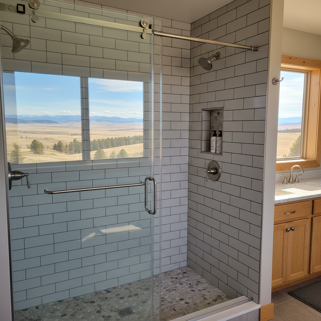 Completed shower replacement work at a residential property in Great Falls, MT