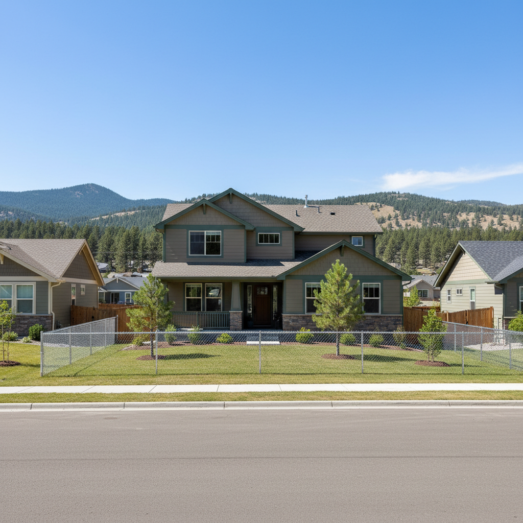 Completed chain link fence installation work at a residential property in Missoula, MT