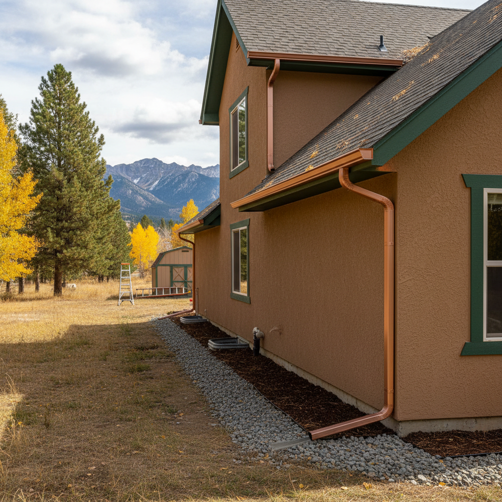 Completed gutter maintenance plans work at a residential property in Missoula, MT
