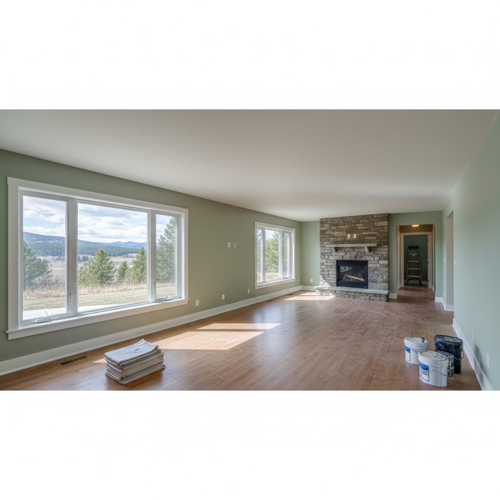 Completed interior painting work at a residential property in Victor, MT