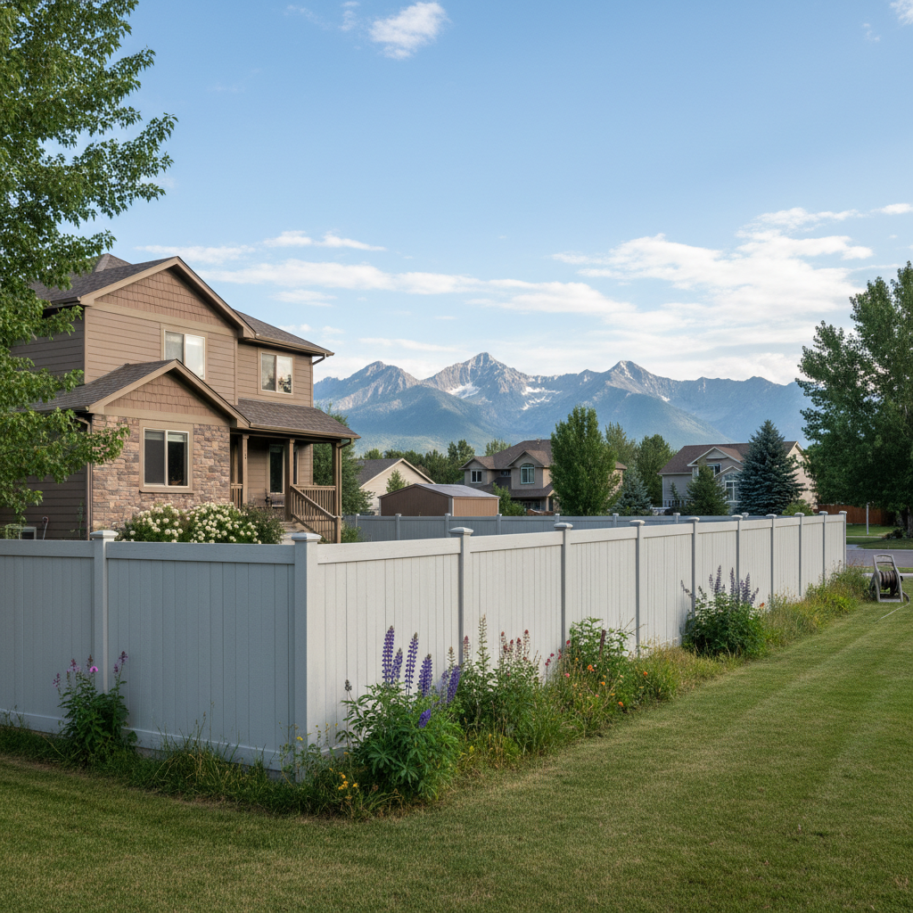 Completed fence painting work at a residential property in Bozeman, MT