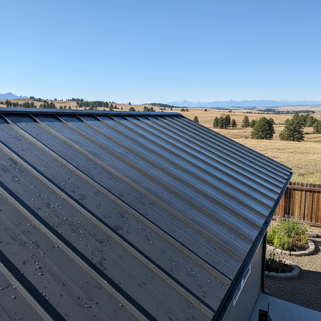 Completed metal roofing work at a residential property in Great Falls, MT