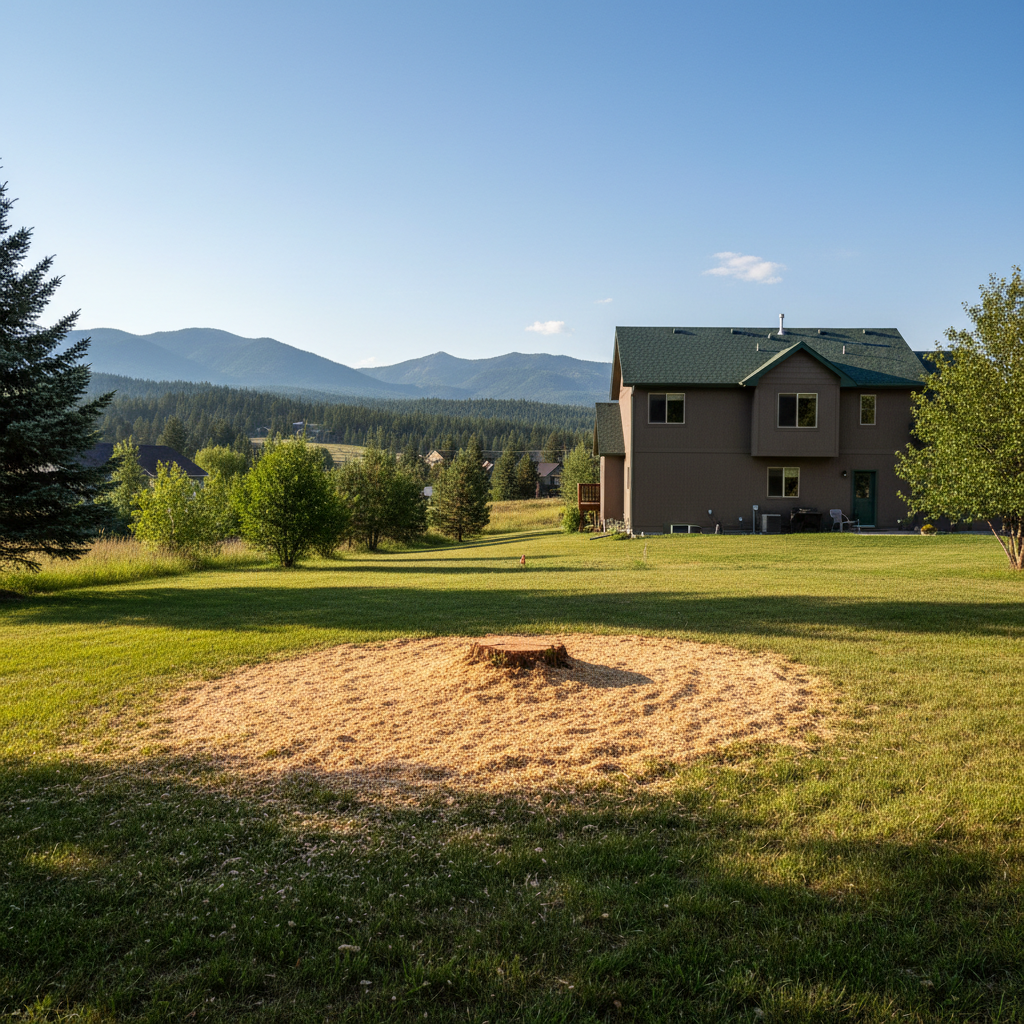 Completed tree removal work at a residential property in Helena, MT