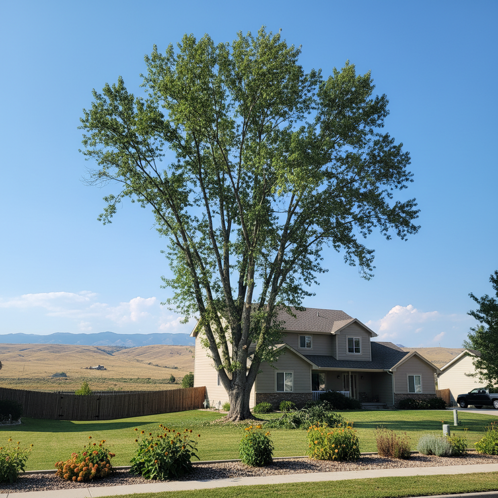 Completed tree pruning work at a residential property in Billings, MT