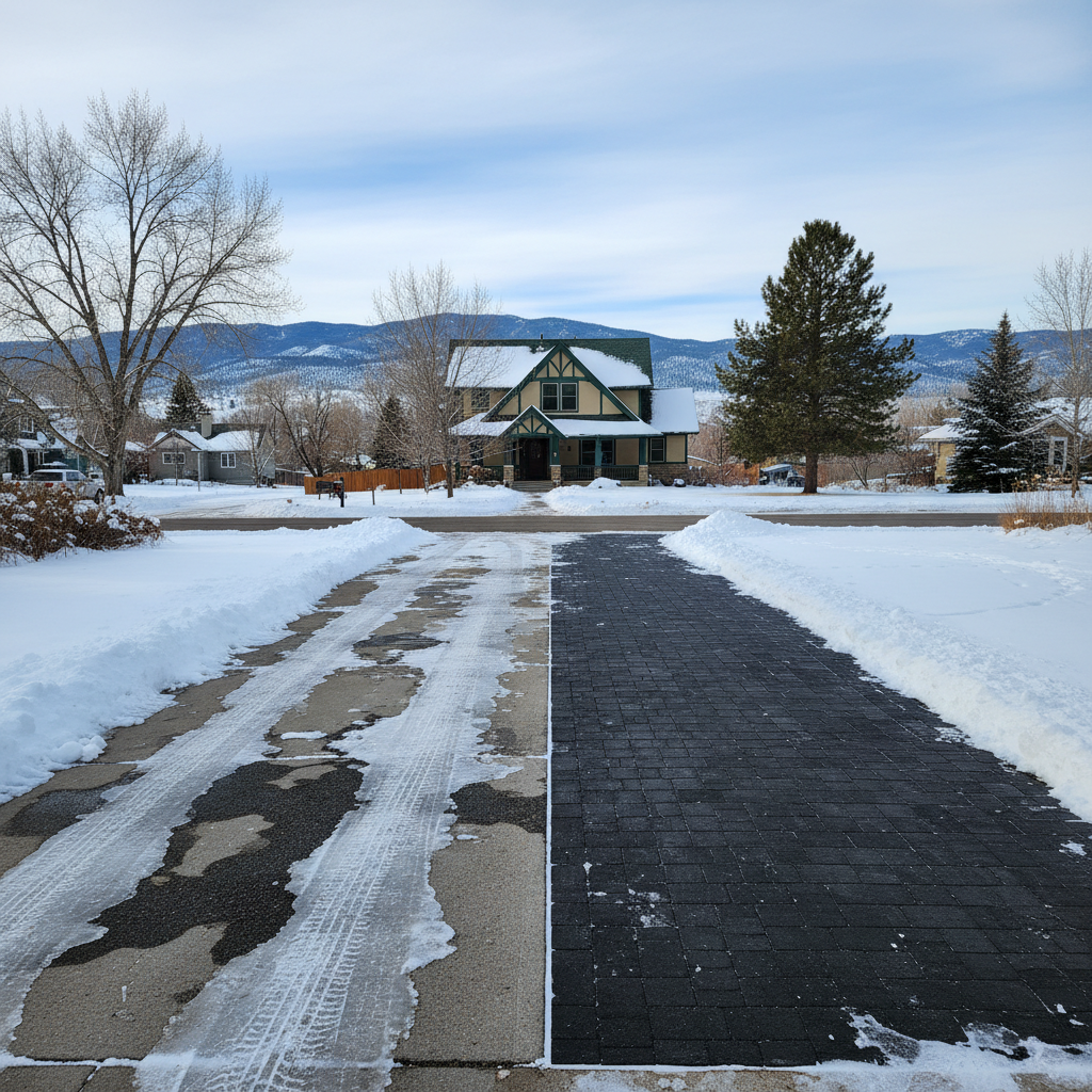 Completed snow removal work at a residential property in Helena, MT