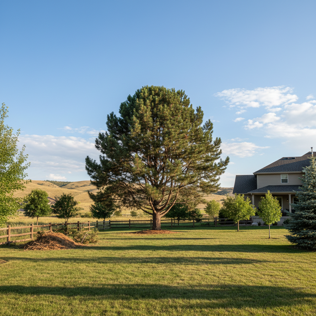 Completed tree trimming work at a residential property in Billings, MT