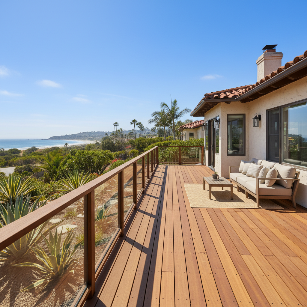 Completed deck repair work at a residential property in Encinitas, CA