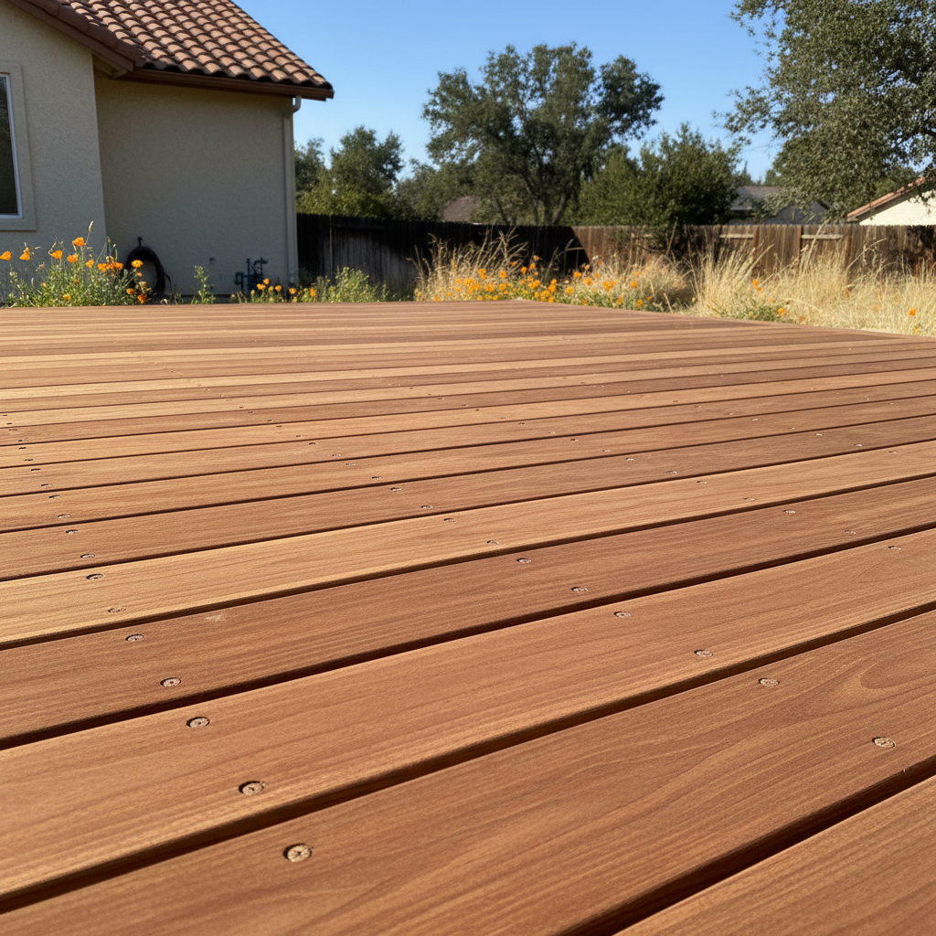 Completed deck repair work at a residential property in Modesto, CA