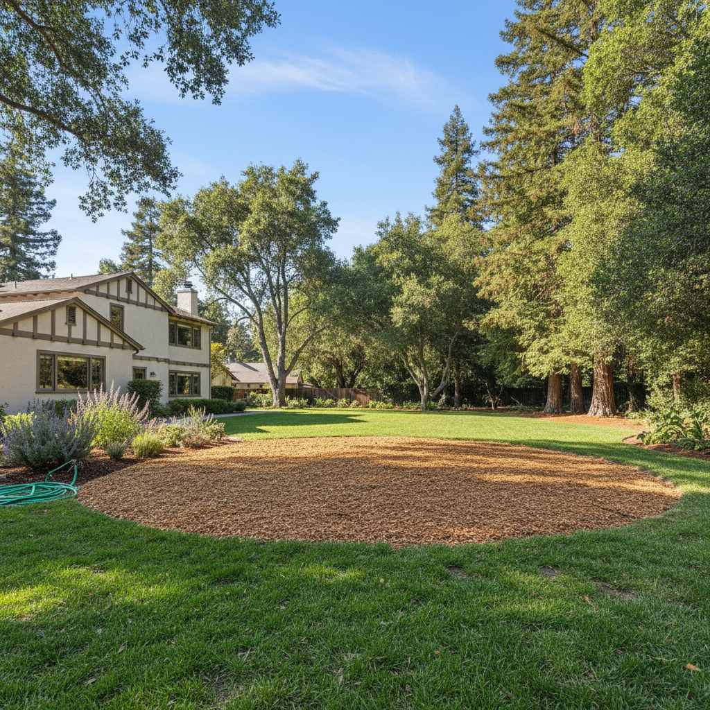 Completed emergency tree removal work at a residential property in Menlo Park, CA