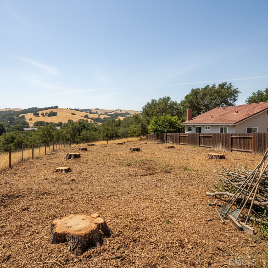 Completed land clearing work at a residential property in Fremont, CA