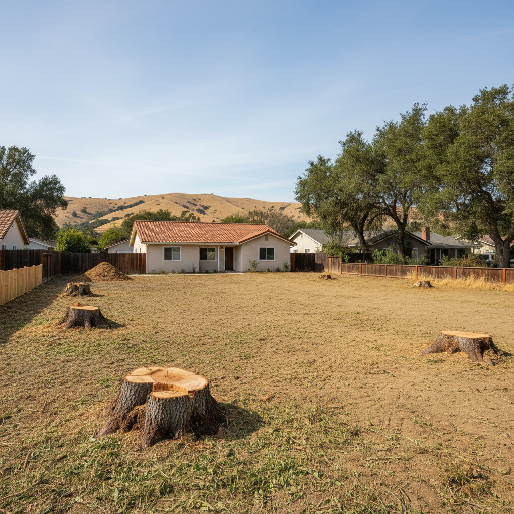 Completed lot clearing work at a residential property in San Lorenzo, CA
